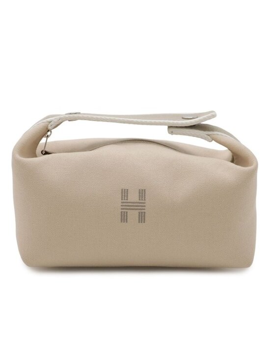 Hermes Handbags - Hermes Bride-a-Brac PM Bath Pouch Cosmetic Handbag Canvas Natural Beige